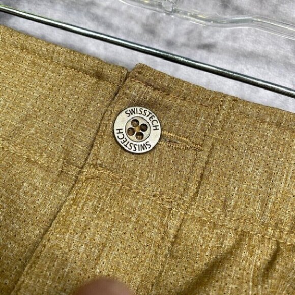 SwissTech Shorts Mens 30 Brown Lightweight Hiking Casual Summer Perforated Cool - Picture 6 of 13